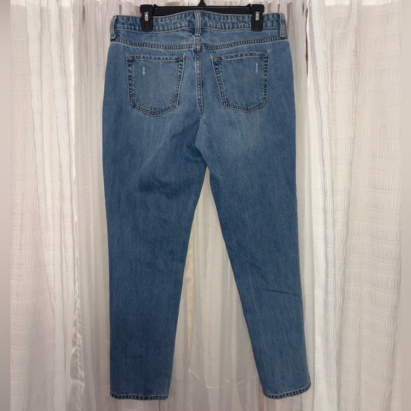 GAP Blue Straight Leg Jeans with Subtle Distressing - Picture 3 of 4